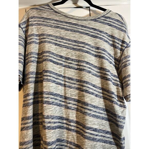 ROWM T-Shirt Mens Adult L Gray Striped‎ Basic Crew Tee - Picture 1 of 7